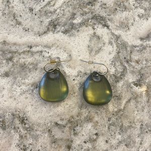 Olive green Alexis Bittar Lucite earrings. Beautiful and in great condition.